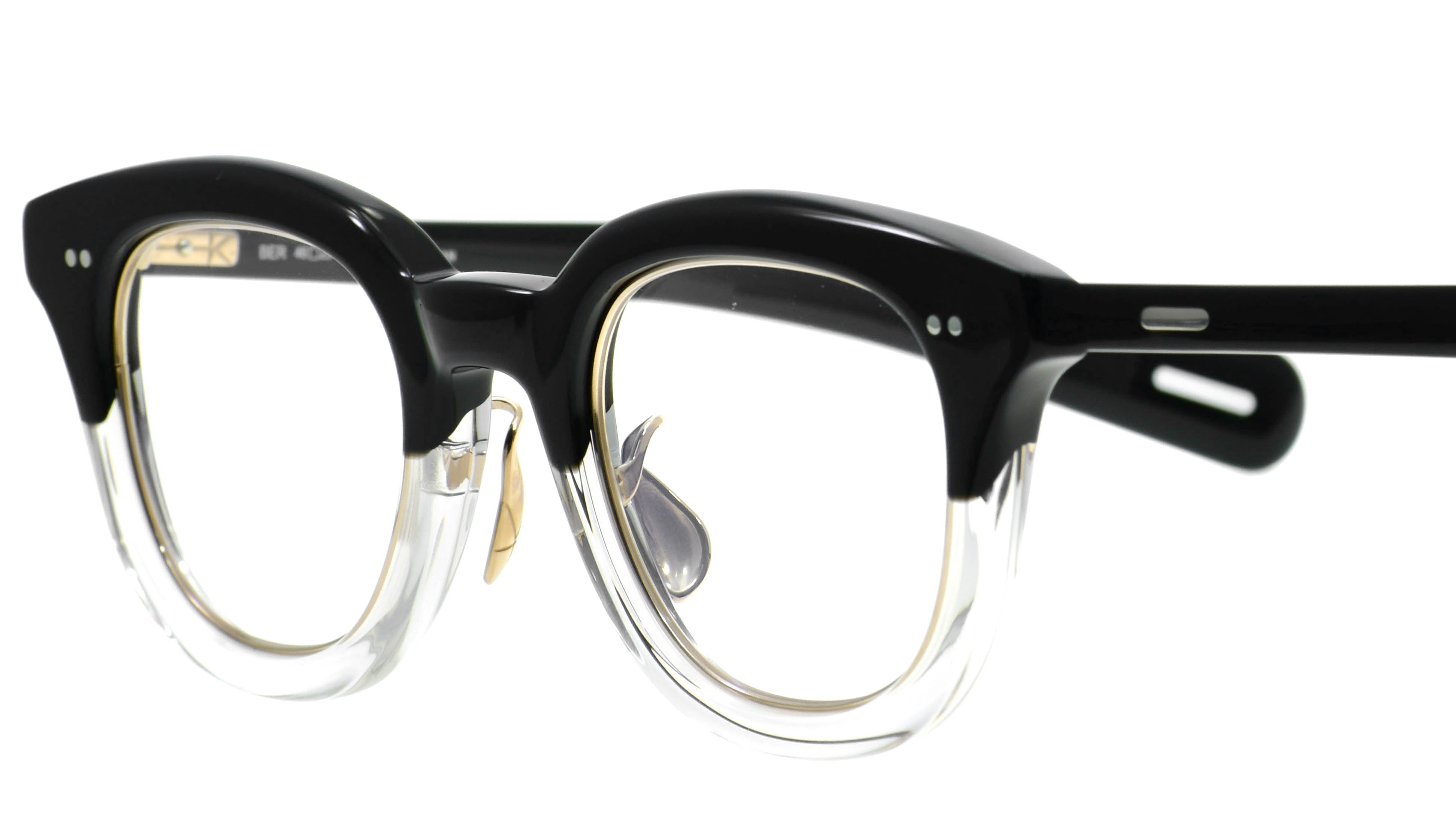 U-171 02 Black+Clear Half/White Gold – 岡山眼鏡店
